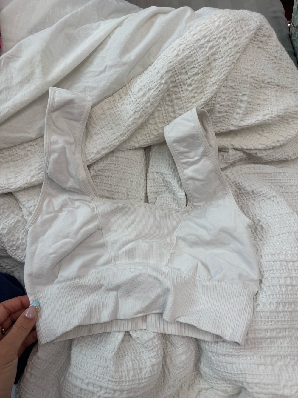 FREE PEOPLE White Ribbed Cotton Bralette brand new M/L